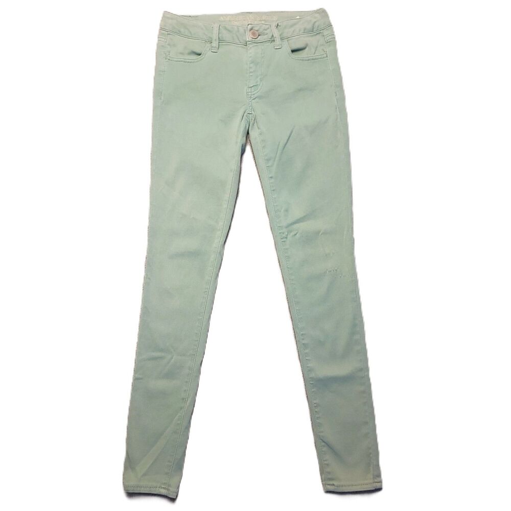 American Eagle Womens 2 Jegging Pants Super Super Stretch Green
